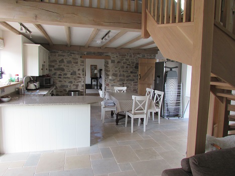 Eco-friendly domestic cleaning in Ammanford – open-plan kitchen and dining area professionally cleaned by The Moppit Show